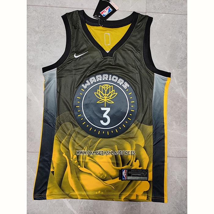 Jordan Poole NO 3 Camiseta Golden State Warriors Ciudad 2022-23 Negro